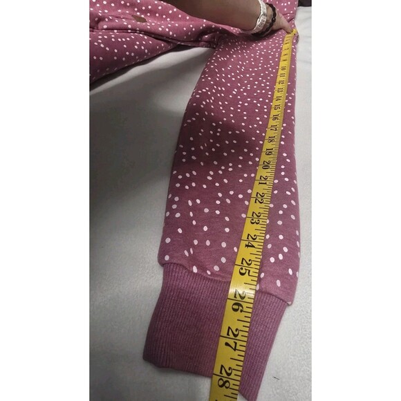 Wanakome Hera Hoodie XL Pink Polka Dot Cowl Neck Rope Drawstring Canada Outdoor - Picture 14 of 16